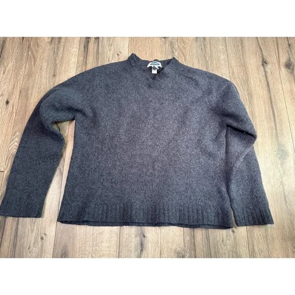 Old Navy Womens Blue Gray Wool Blend V Neck Sweater L - Picture 1 of 6